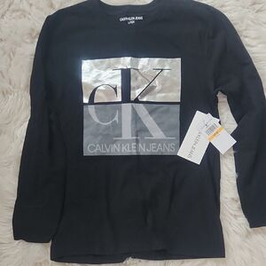 Calvin Klein Black Tee with Metallic Logo
